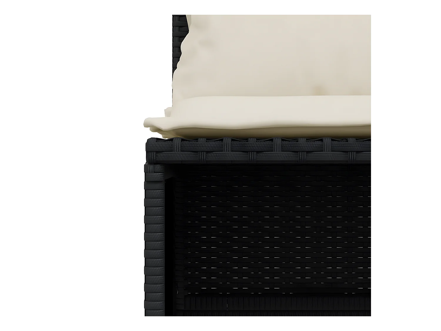 Salon de jardin 4 pièces avec coussins noir résine tressée