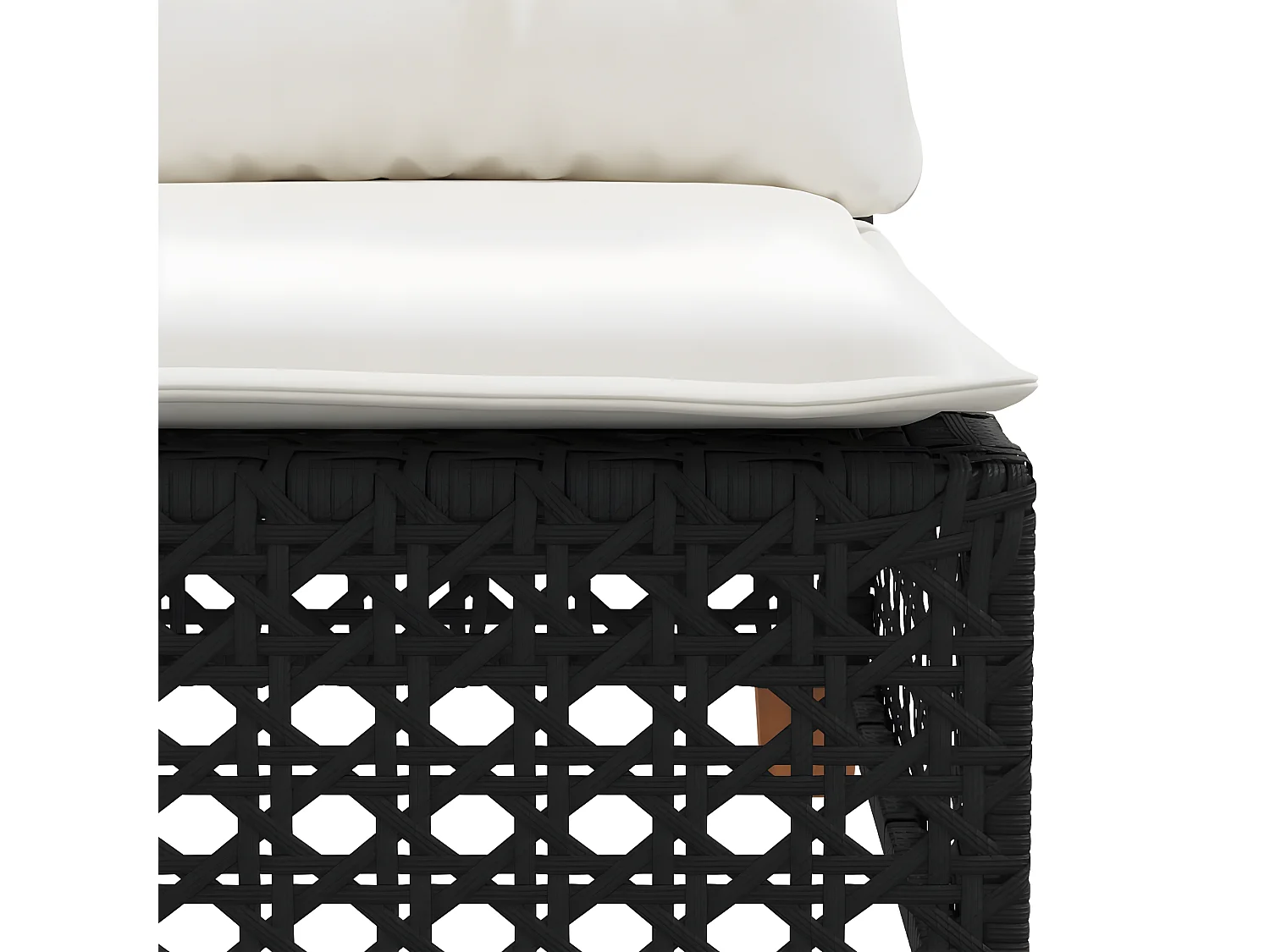 8-delige Loungeset met kussens poly rattan zwart