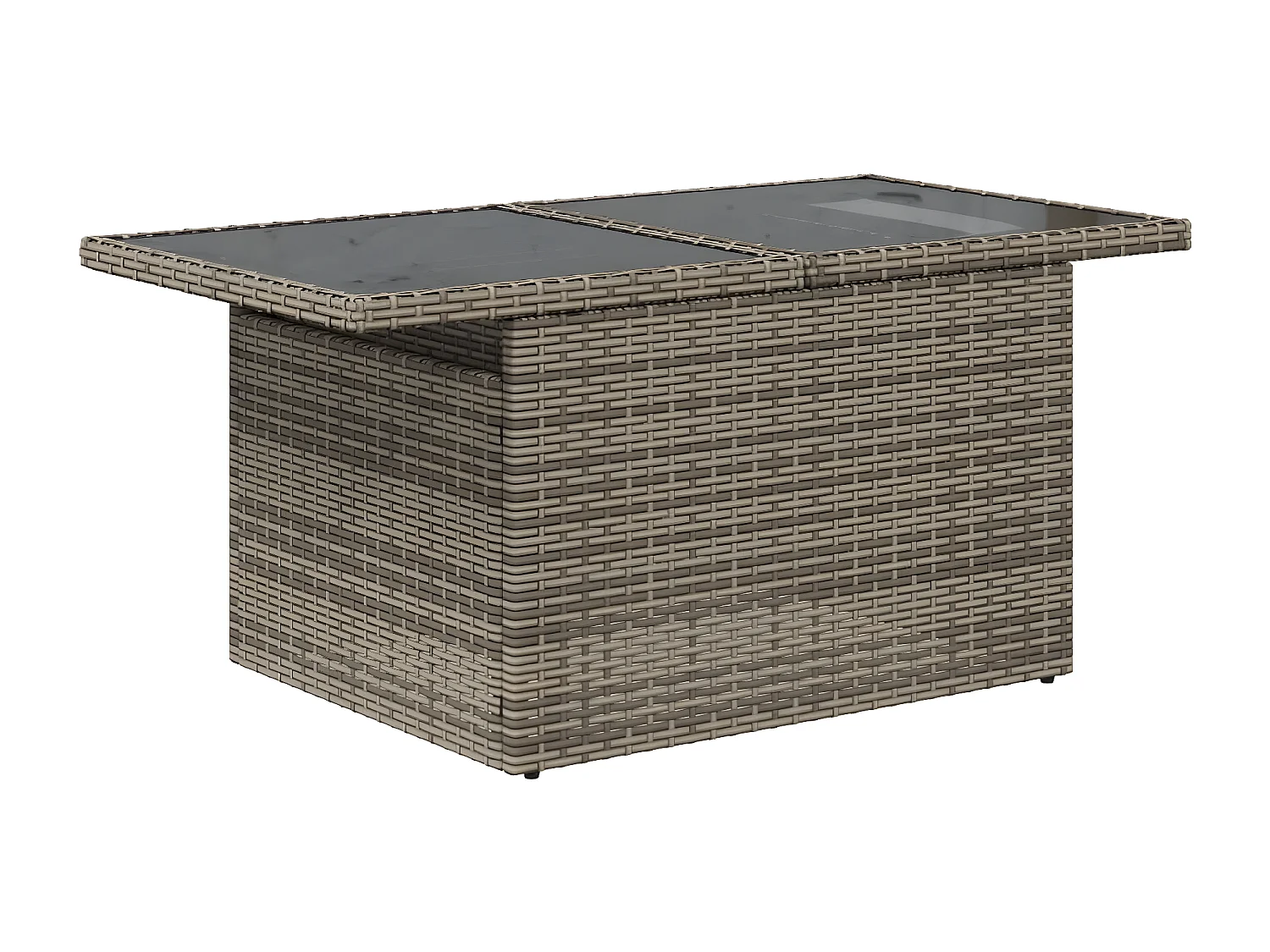 Set de muebles de jardín 9 piezas y cojines ratán sintético gris