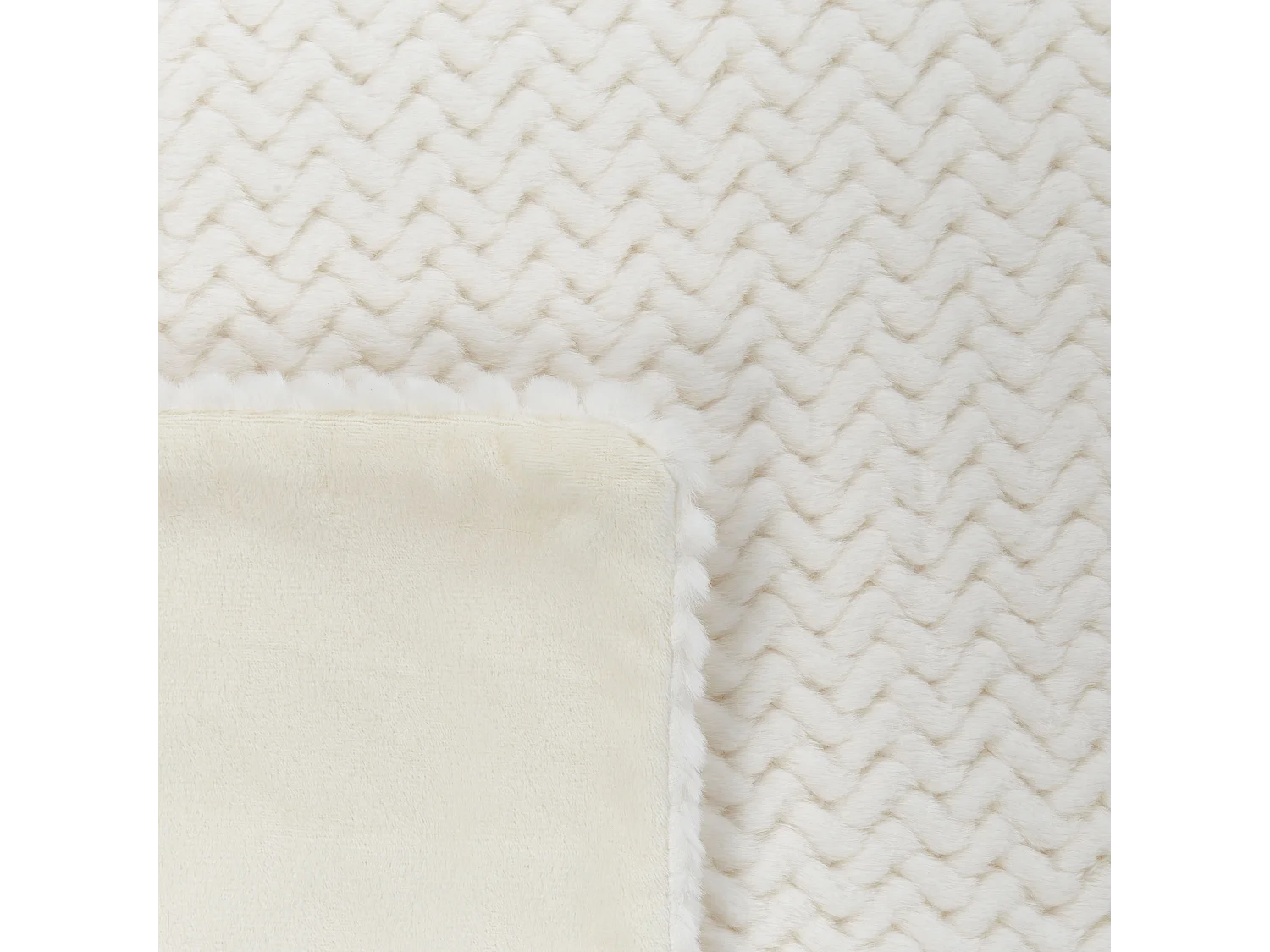 Couvre-lits SURMI Fourrure synthétique 200 x 220 cm Blanc cassé