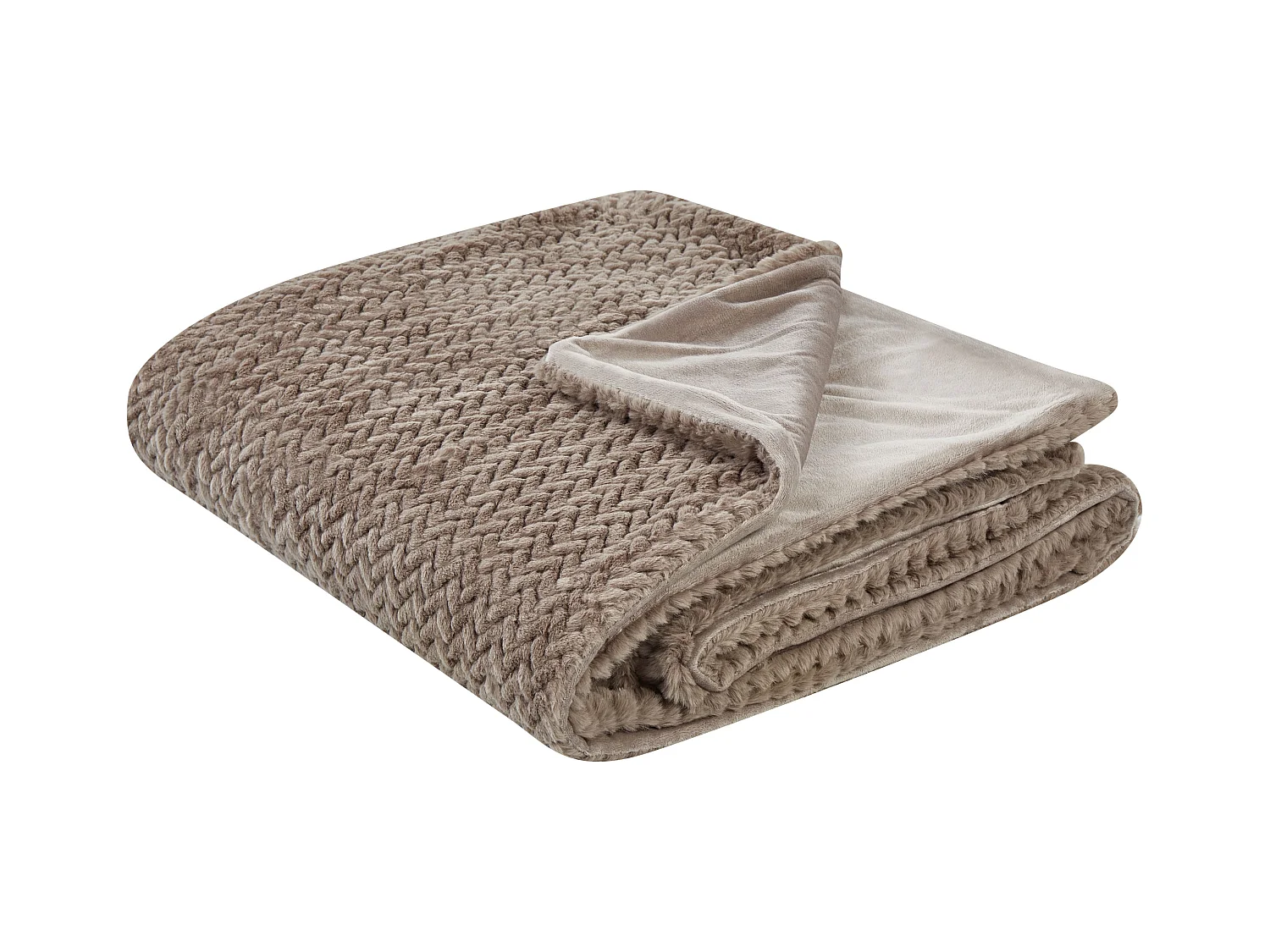 Couvre-lits SURMI Fourrure synthétique 150 x 200 cm Marron clair