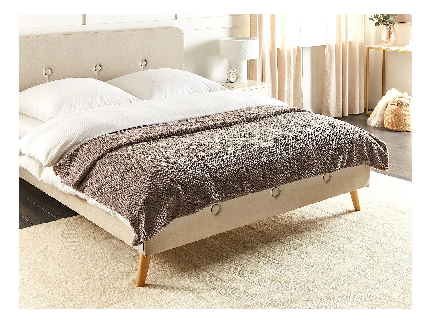 Sprei SURMI Nepbont 150 x 200 cm Lichtbruin