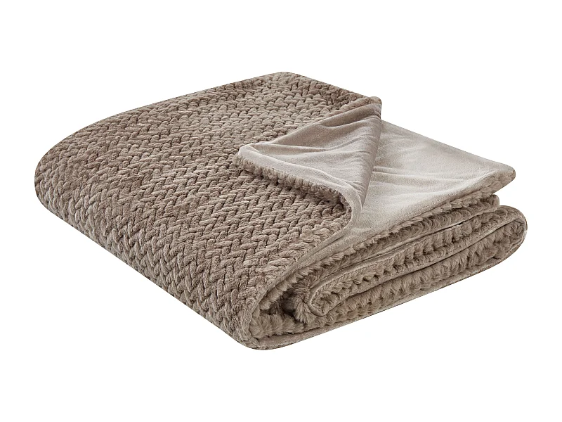 Couvre-lits SURMI Fourrure synthétique 150 x 200 cm Marron clair