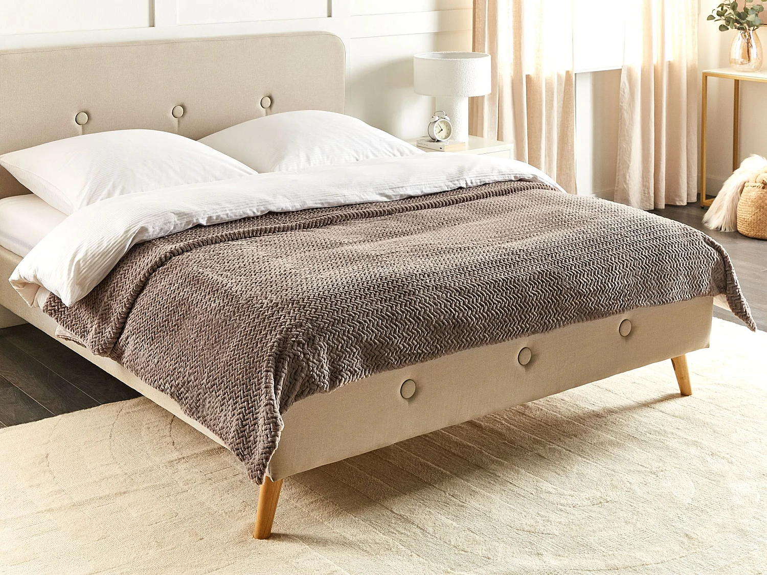 Sprei SURMI Nepbont 200 x 220 cm Lichtbruin