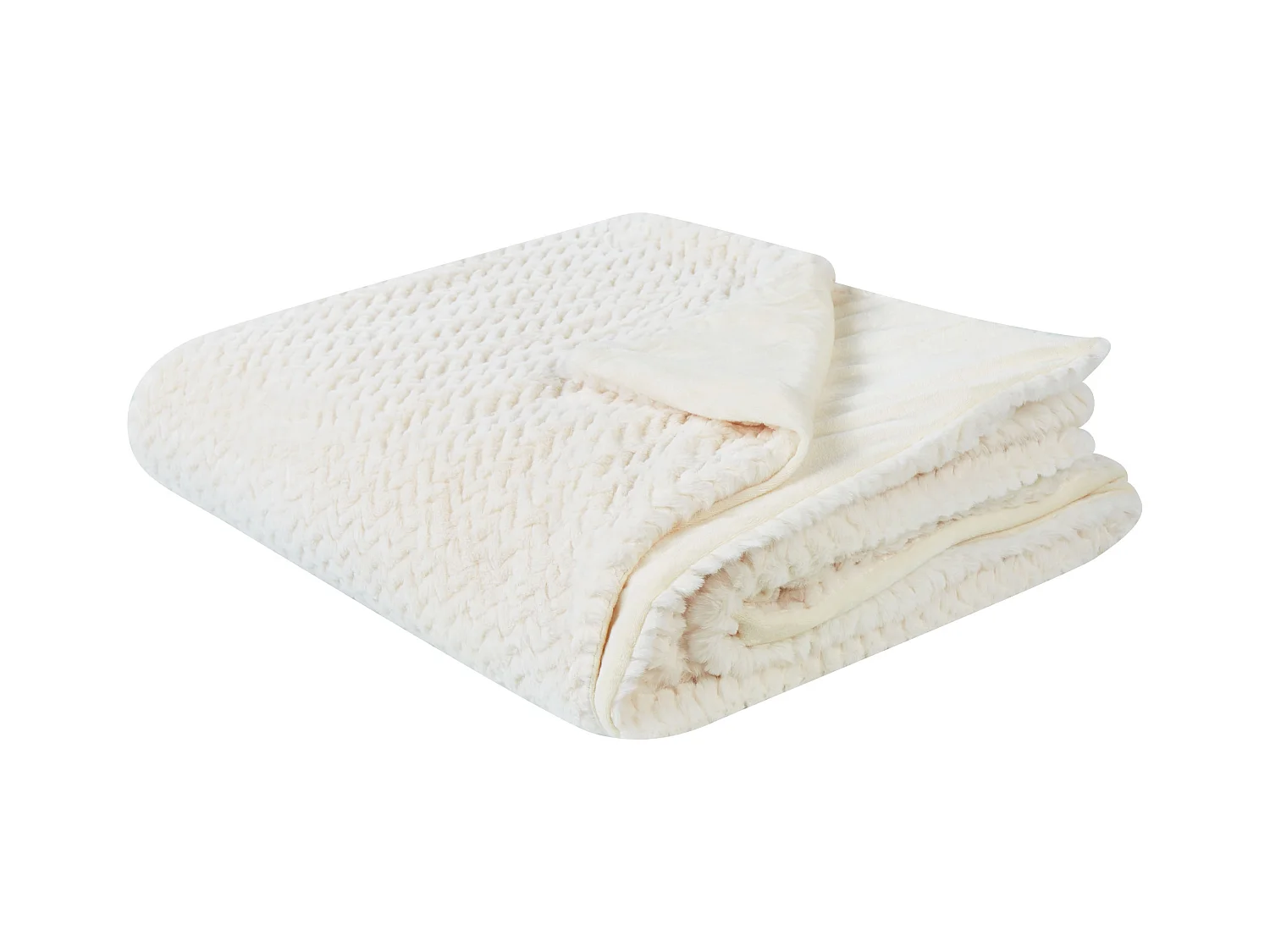 Couvre-lits SURMI Fourrure synthétique 150 x 200 cm Blanc cassé