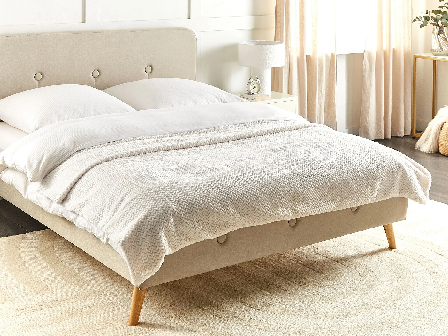 Couvre-lits SURMI Fourrure synthétique 150 x 200 cm Blanc cassé