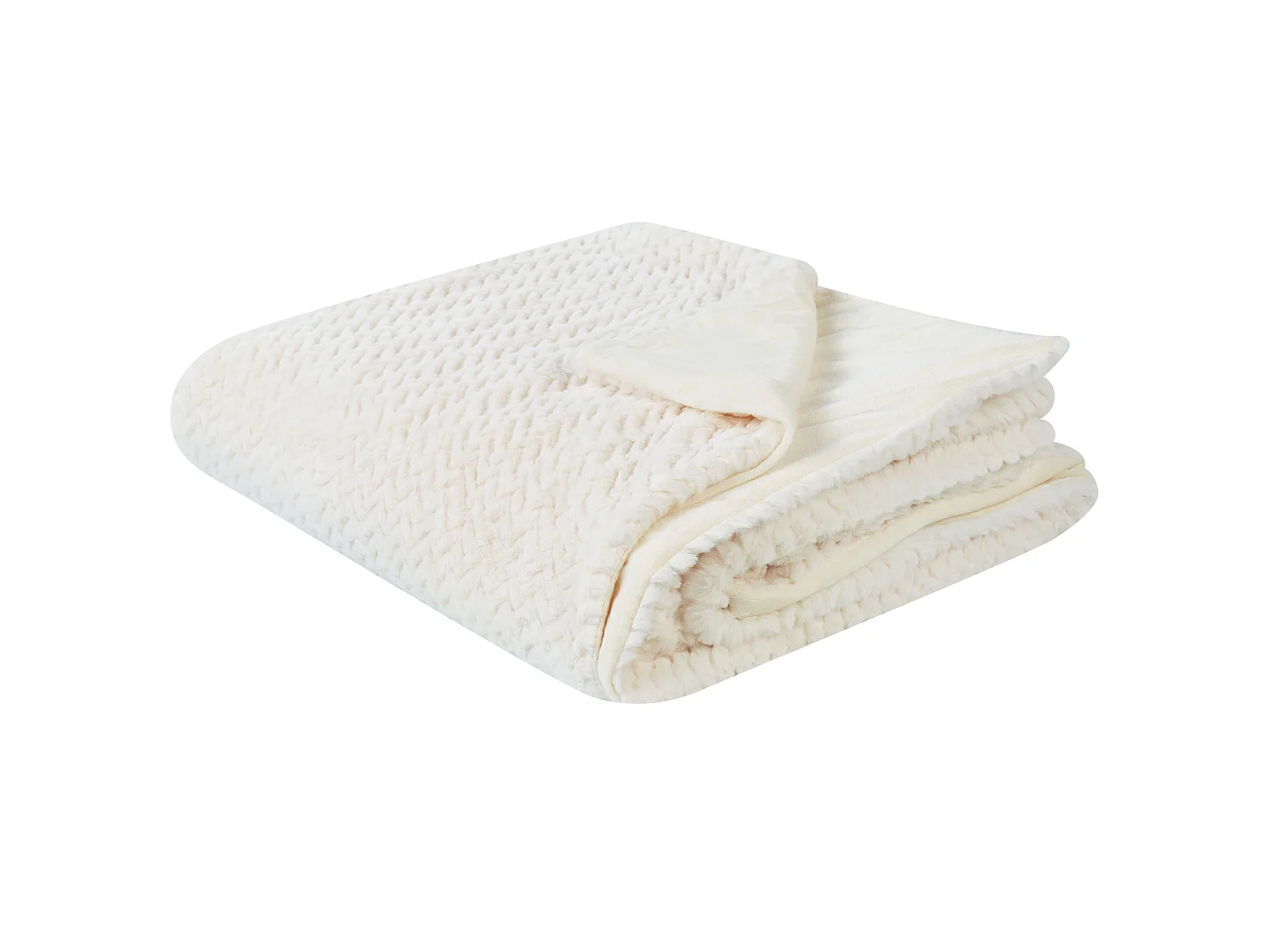 Couvre-lits SURMI Fourrure synthétique 150 x 200 cm Blanc cassé