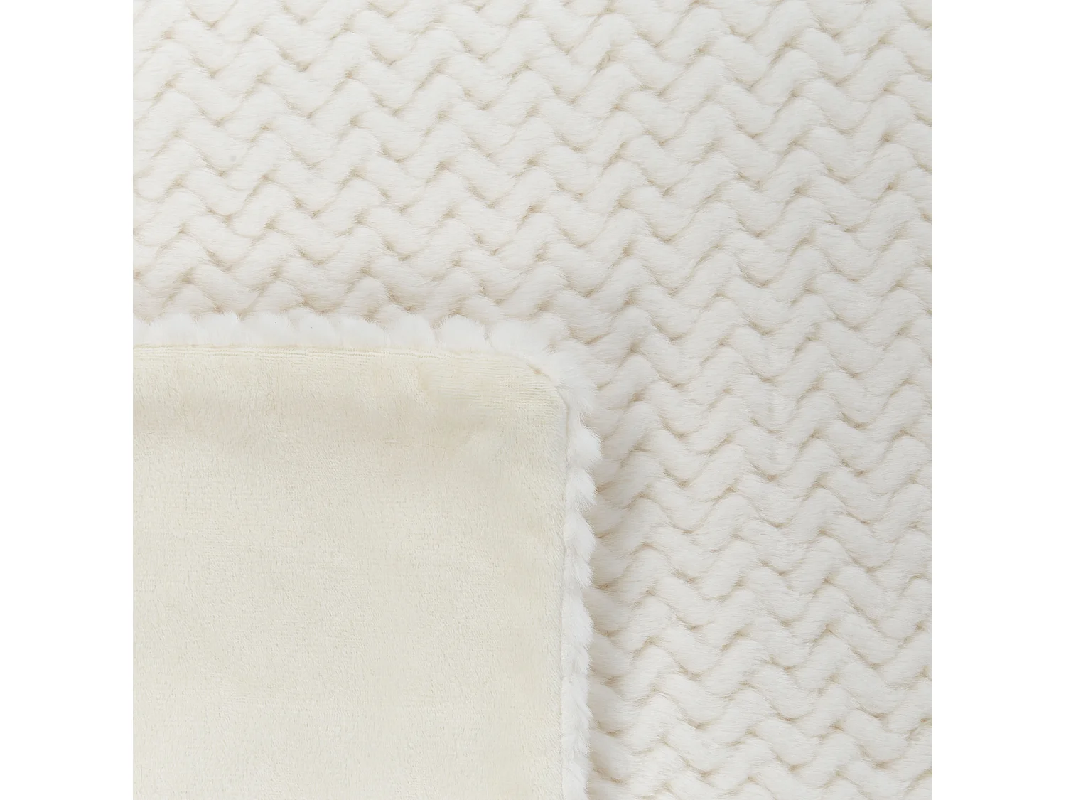 Couvre-lits SURMI Fourrure synthétique 150 x 200 cm Blanc cassé