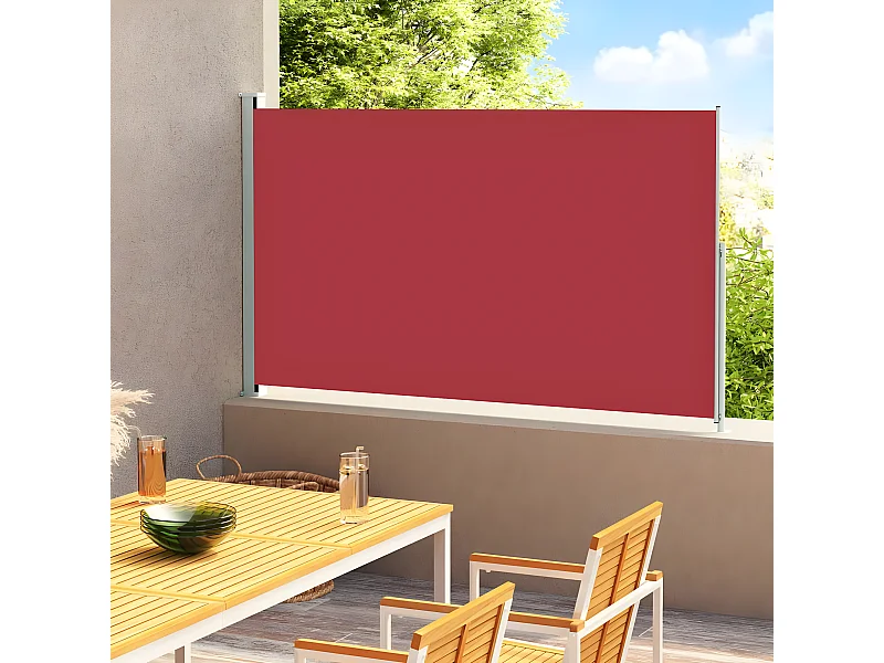 Auvent latéral rétractable de patio 180x300 cm Rouge