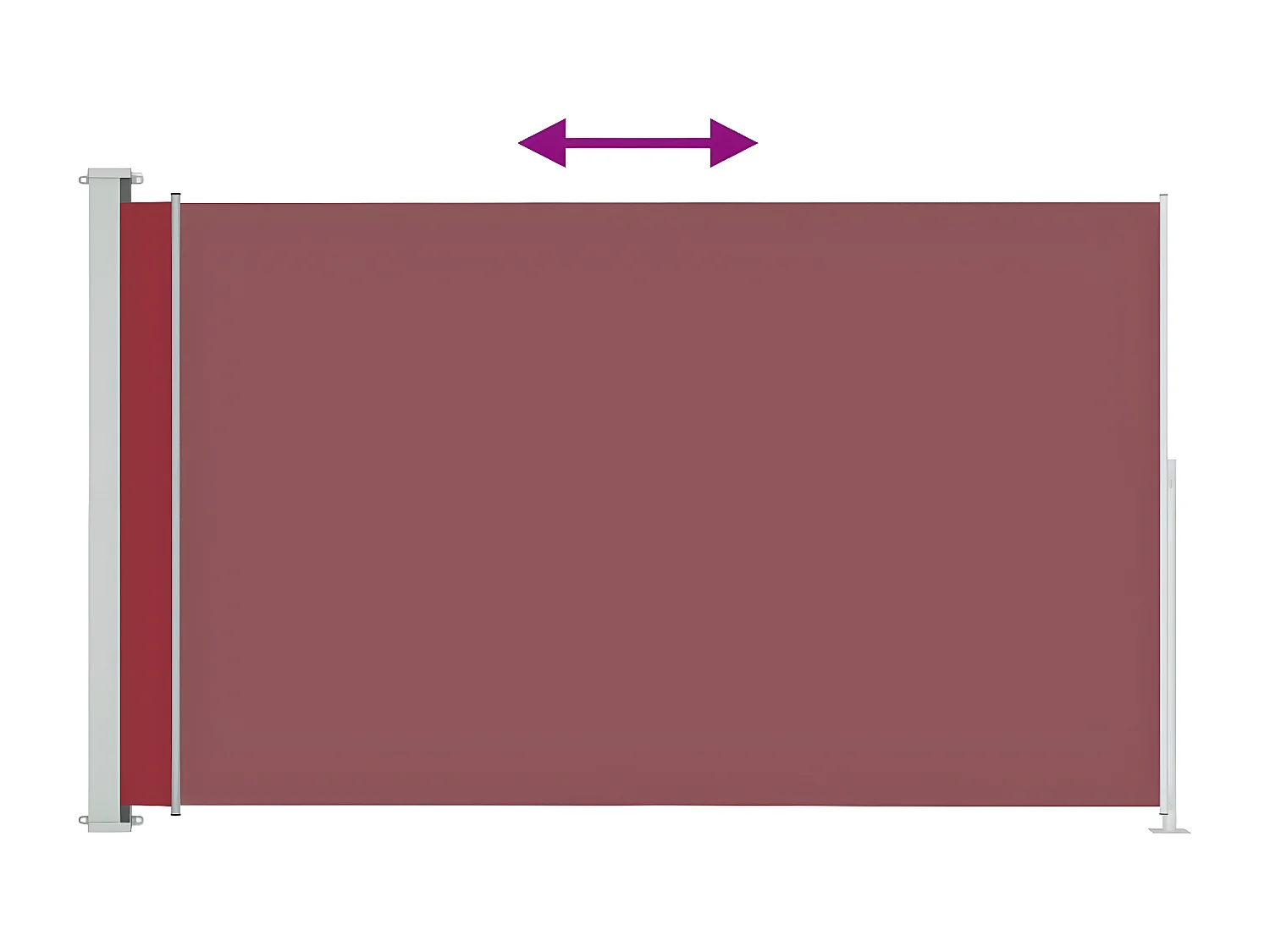 Auvent latéral rétractable de patio 180x300 cm Rouge