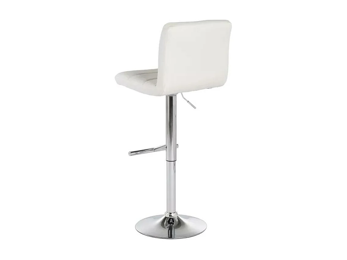 Taburete de bar de cocina giratorio acolchado ajustable de piel sintética Boca - Blanco