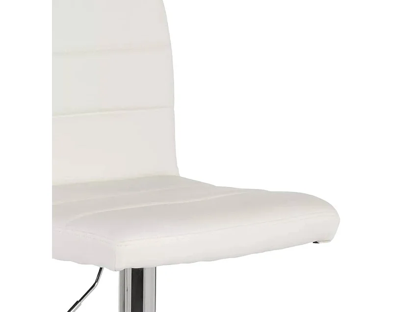 Taburete de bar de cocina giratorio acolchado ajustable de piel sintética Boca - Blanco