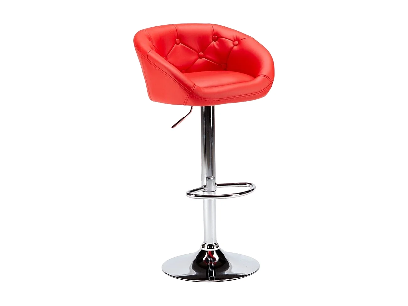 Taburete bar y cocina de cuero polipiel Chesterfield Diseño Tucson - Rojo