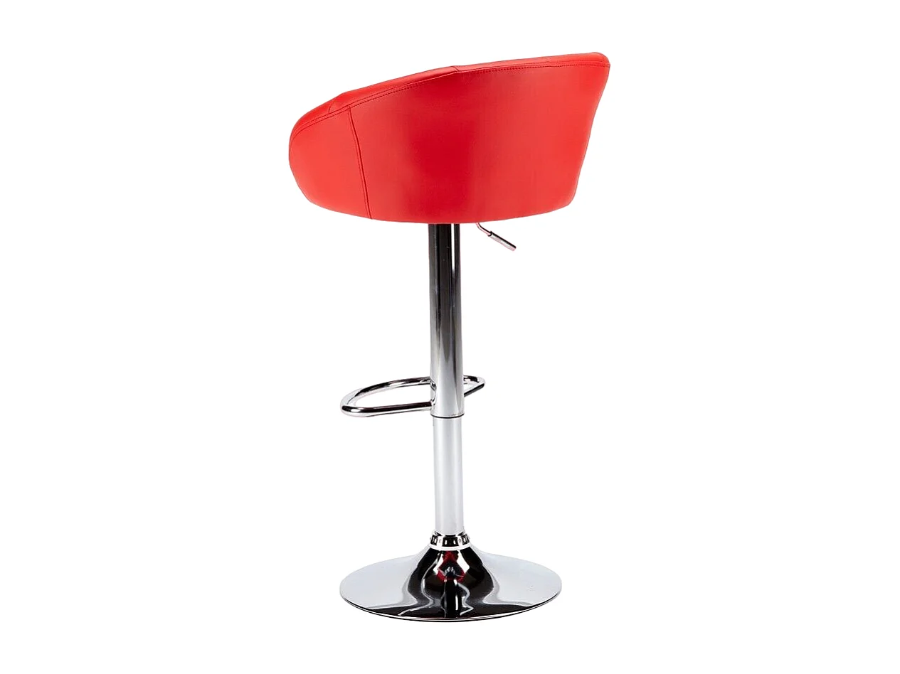 Taburete bar y cocina de cuero polipiel Chesterfield Diseño Tucson - Rojo