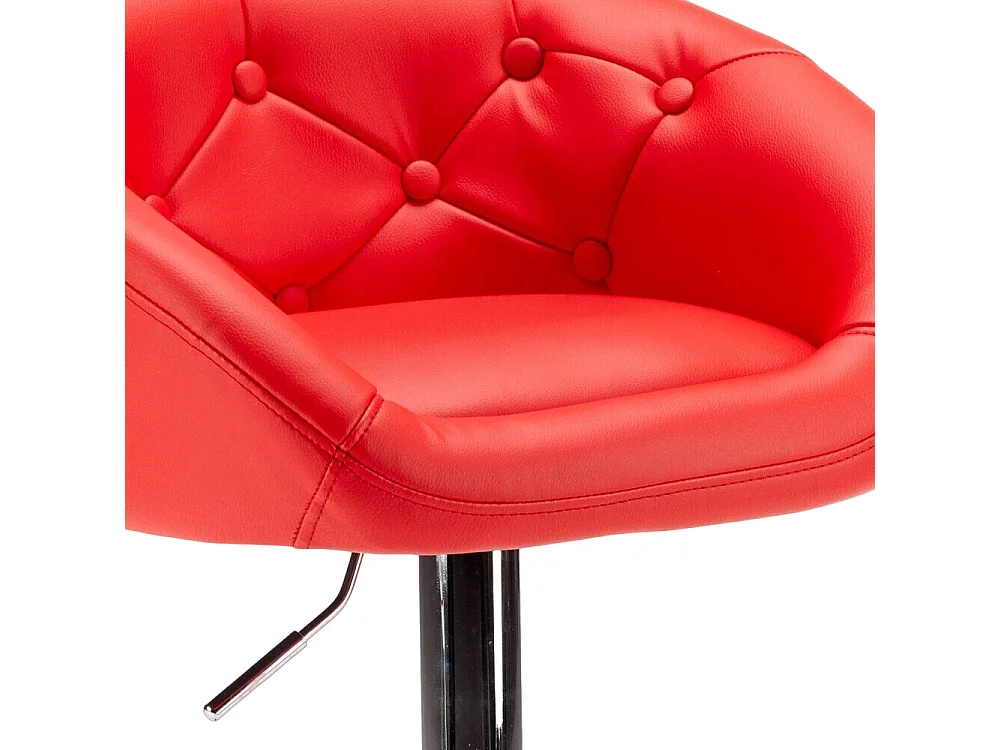 Taburete bar y cocina de cuero polipiel Chesterfield Diseño Tucson - Rojo