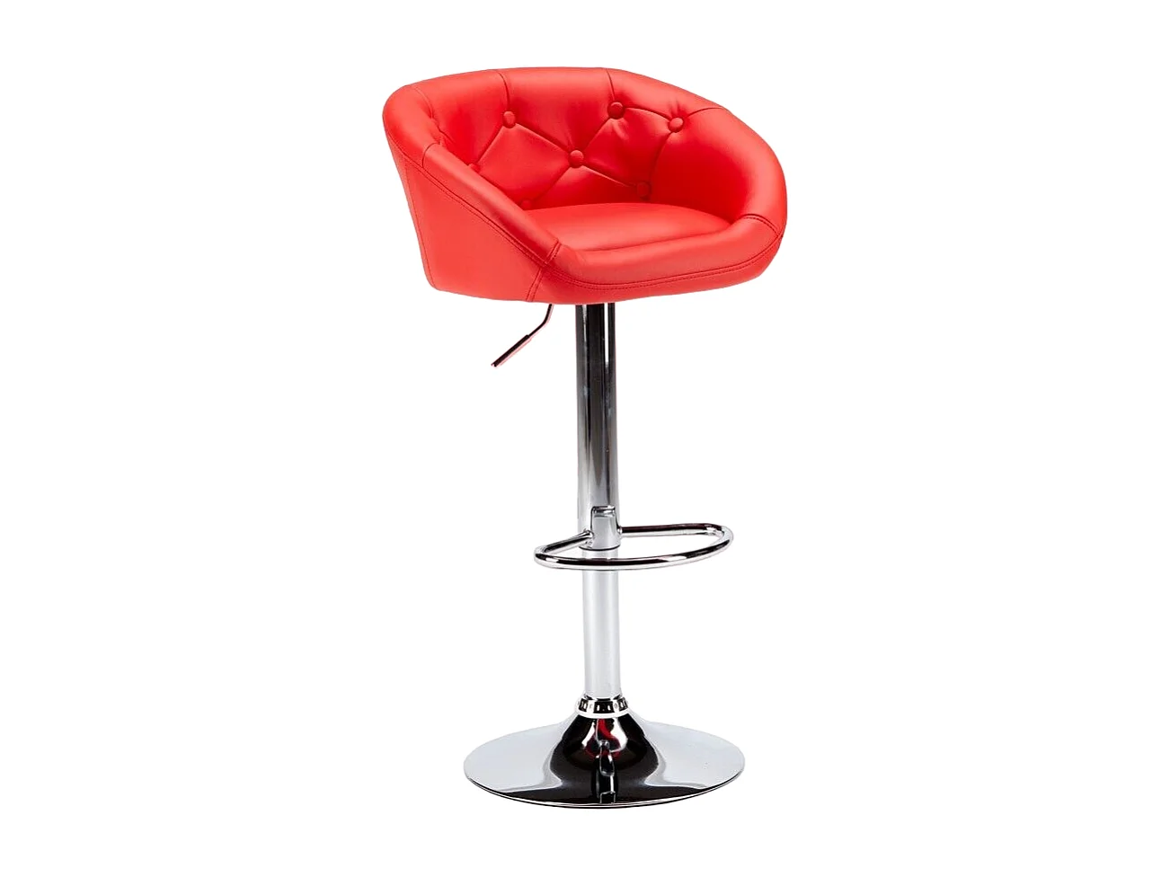 Taburete bar y cocina de cuero polipiel Chesterfield Diseño Tucson - Rojo