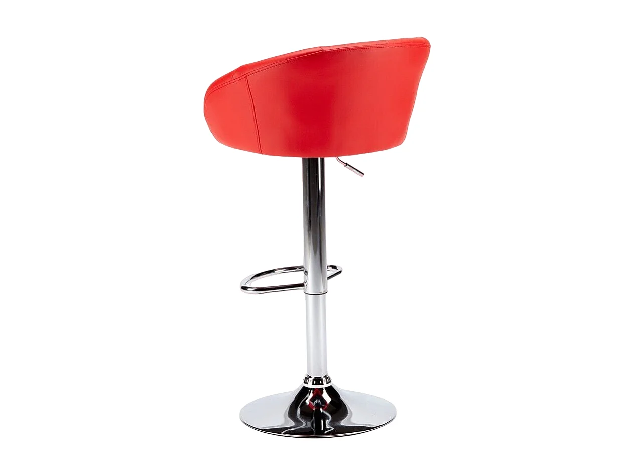 Taburete bar y cocina de cuero polipiel Chesterfield Diseño Tucson - Rojo