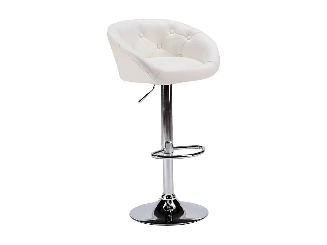 Taburete bar y cocina de cuero polipiel Chesterfield Diseño Tucson - Blanco