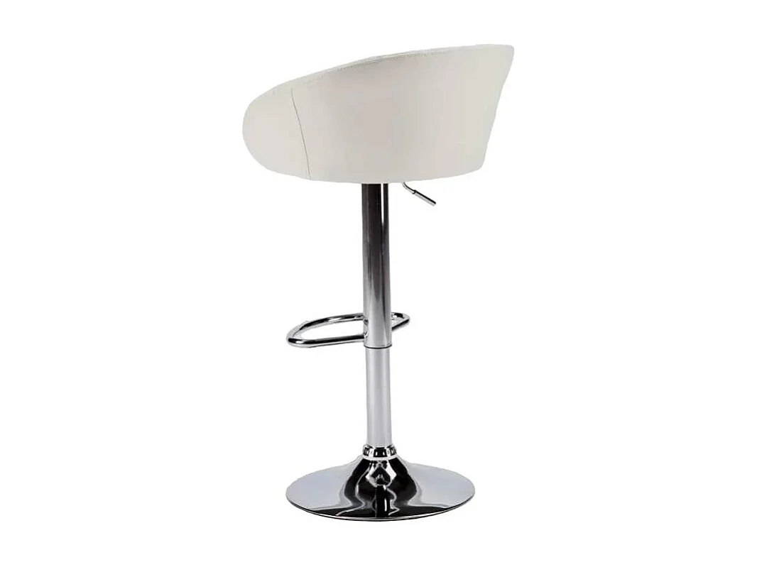 Taburete bar y cocina de cuero polipiel Chesterfield Diseño Tucson - Blanco