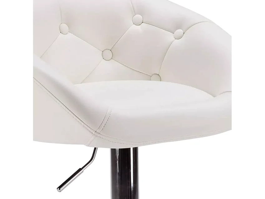 Taburete bar y cocina de cuero polipiel Chesterfield Diseño Tucson - Blanco
