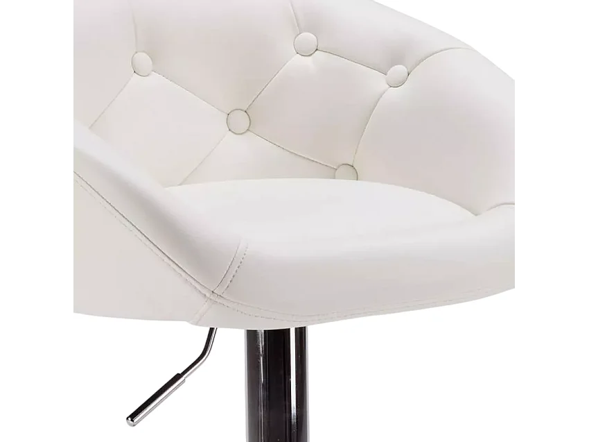Kunstleder Barhocker für Bar und Küche chesterfield Tucson Design - Weiß