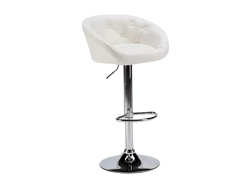 Taburete bar y cocina de cuero polipiel Chesterfield Diseño Tucson - Blanco