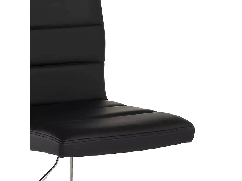 Taburete giratorio moderno de cuero sintético para barra de cocina Pomona - Negro