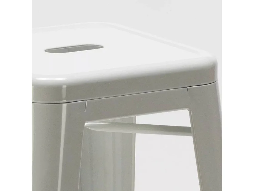 Barhocker 76cm aus stahl metall für bar und küche Steel Up - Weiß