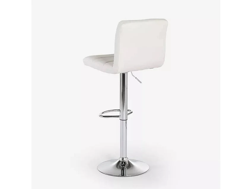 Pomona Moderner drehbarer Barhocker aus Kunstleder für Küchenecke - Weiß