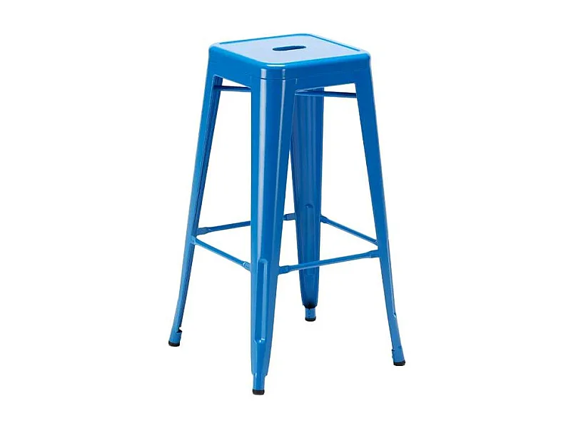 taburete de bar estilo industrial con reposapiés steel up - Azul Marino