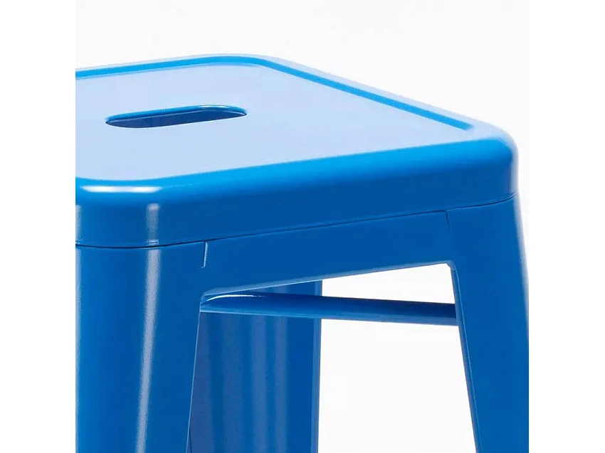 taburete de bar estilo industrial con reposapiés steel up - Azul Marino