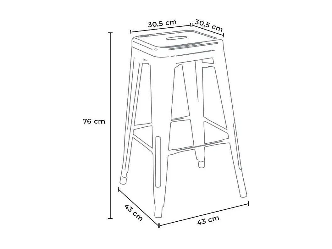 taburete de bar estilo industrial con reposapiés steel up - Azul Marino
