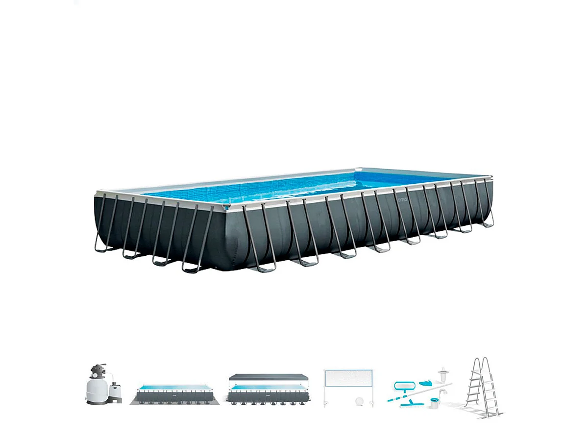 Piscine hors-sol rectangulaire 975x488x132 Intex filtre ref 26378 GILI
