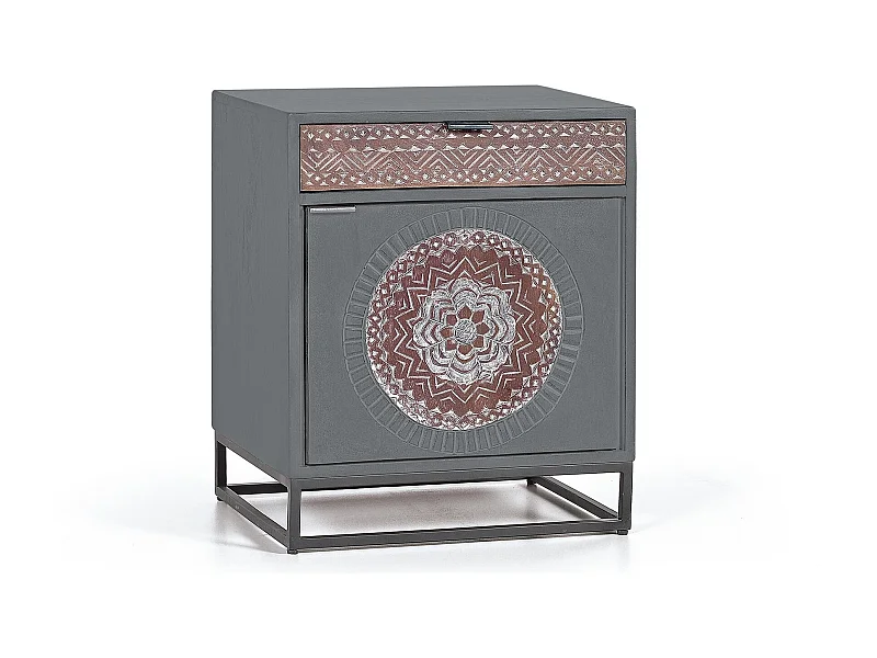 Table basse en manguier et pieds en métal