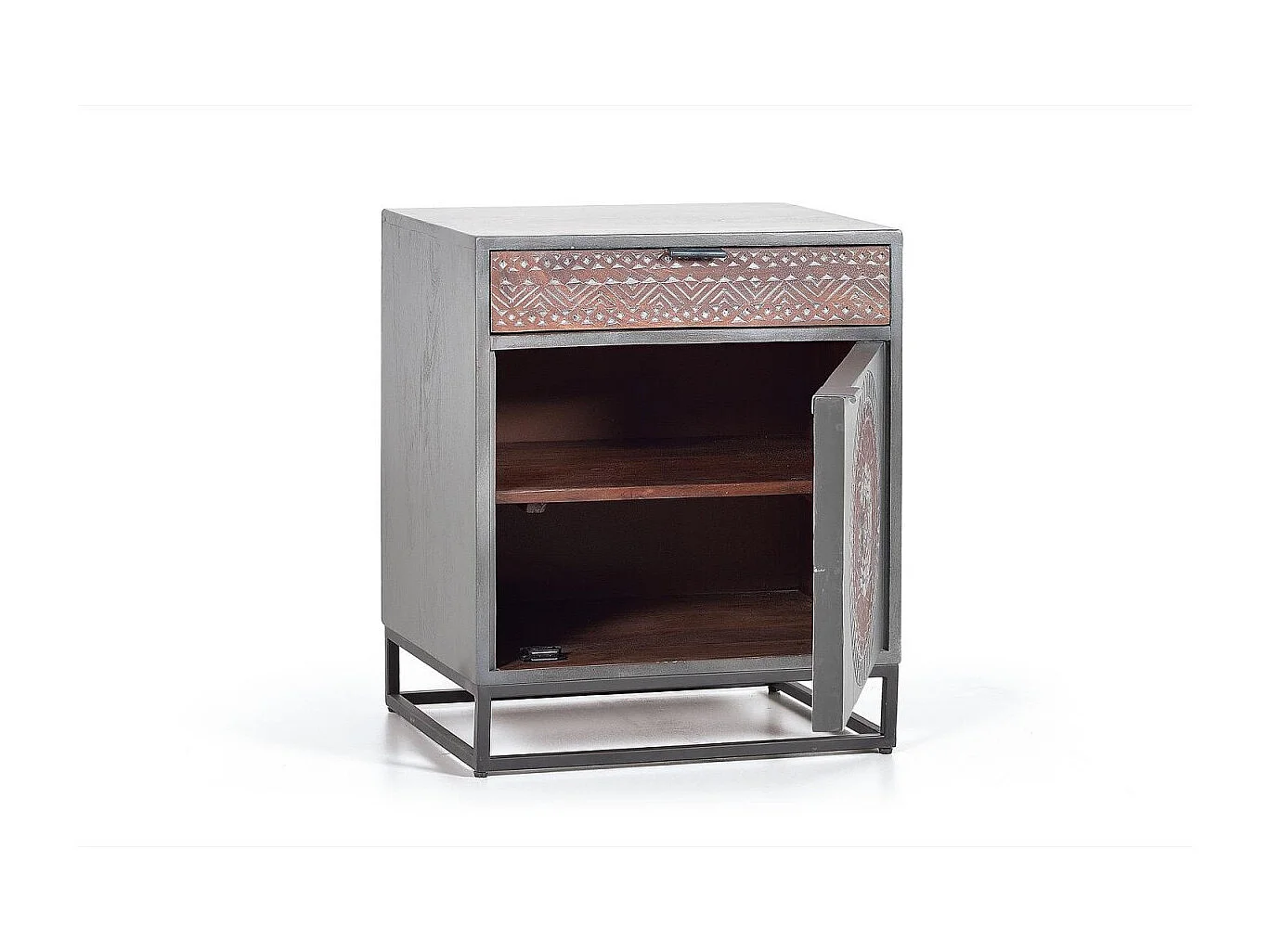 Table basse en manguier et pieds en métal