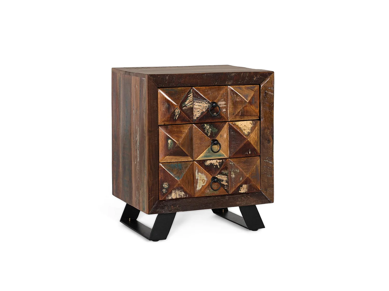 Nachttische aus recyceltem Holz, 50 cm, moderner Industriestil – 60 x 50 x 40 cm