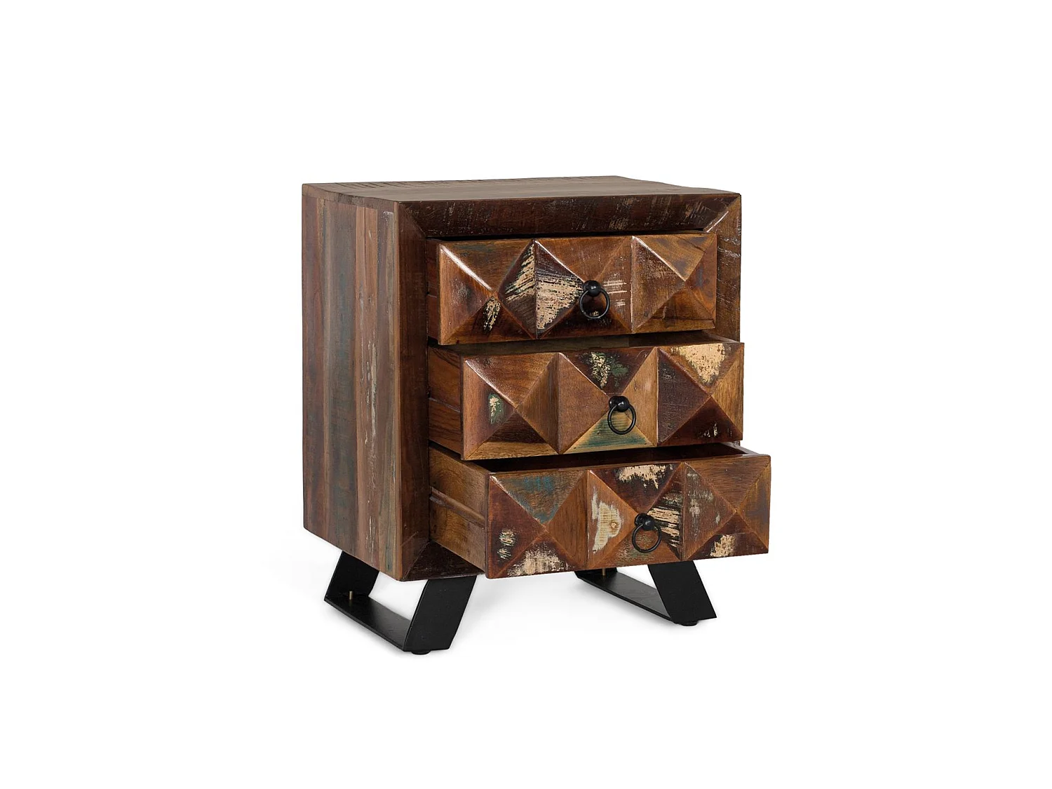 Nachttische aus recyceltem Holz, 50 cm, moderner Industriestil – 60 x 50 x 40 cm