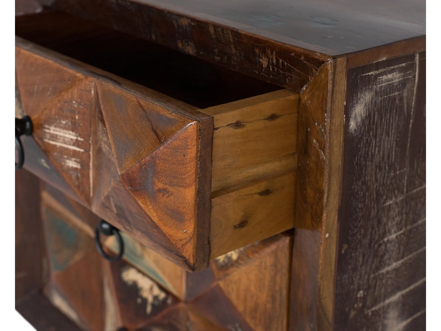 Nachttische aus recyceltem Holz, 50 cm, moderner Industriestil – 60 x 50 x 40 cm