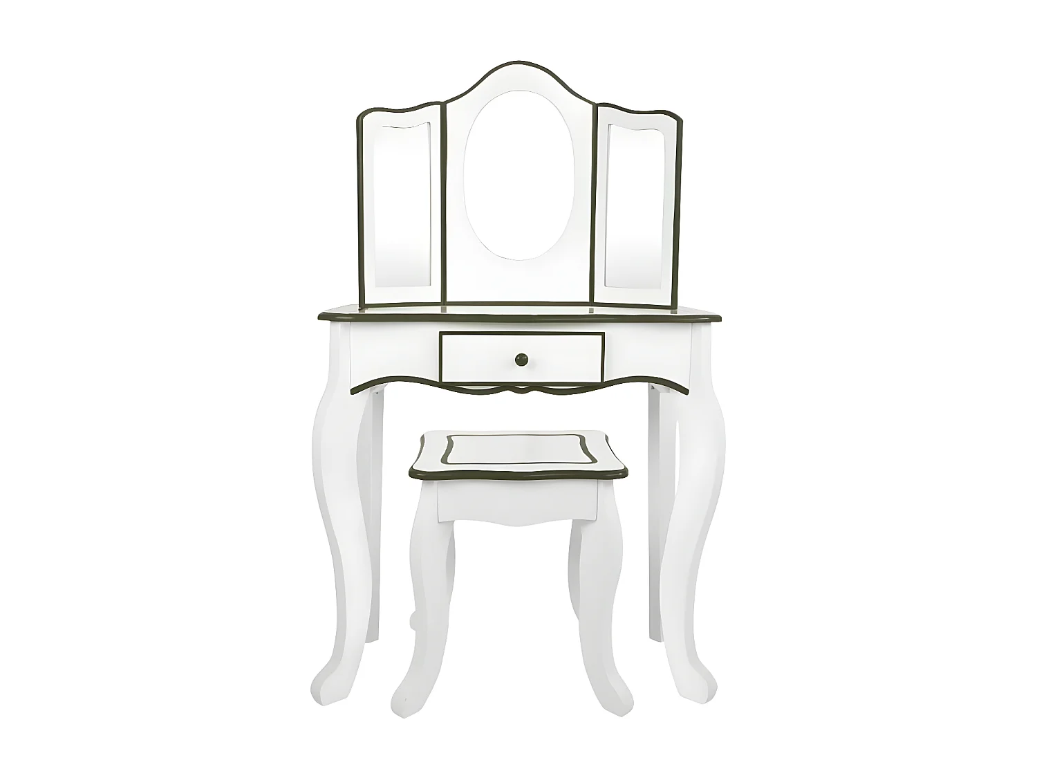 Meuble coiffeuse enfant avec miroir et tabouret moderne TIANA