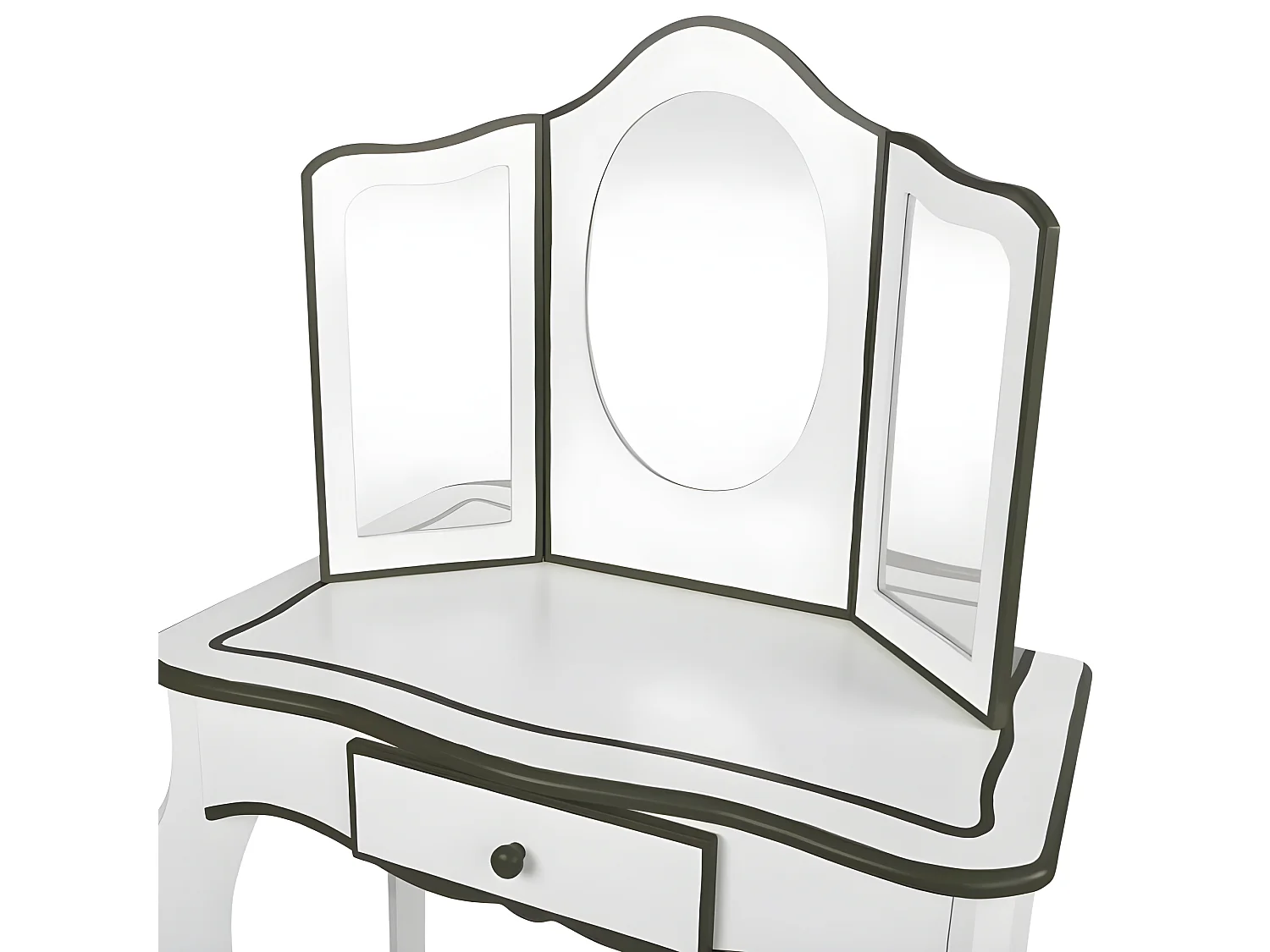 Meuble coiffeuse enfant avec miroir et tabouret moderne TIANA