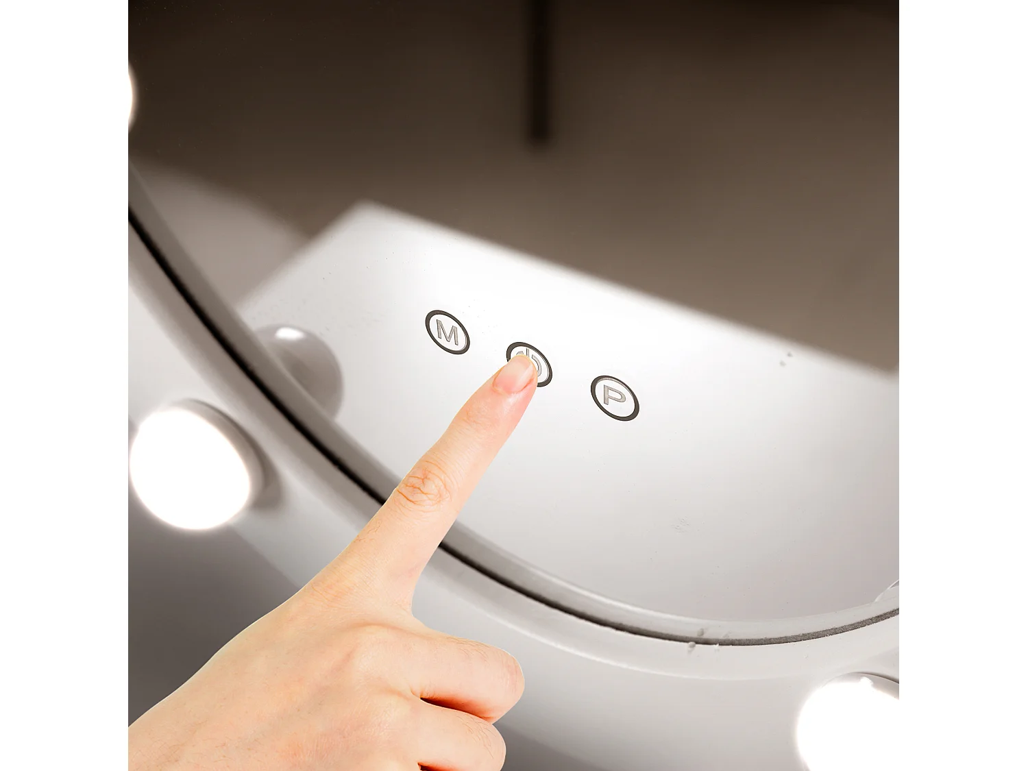 Coiffeuse en bois éclairage led miroir avec tabouret MAXIMA