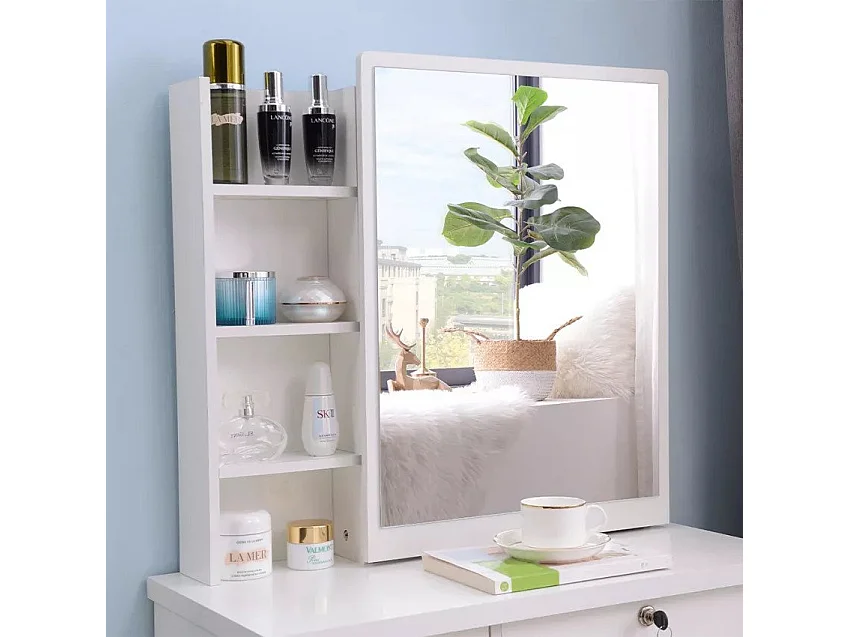 Schminktisch mit Schiebespiegel und Hocker für Schlafzimmer Camilla