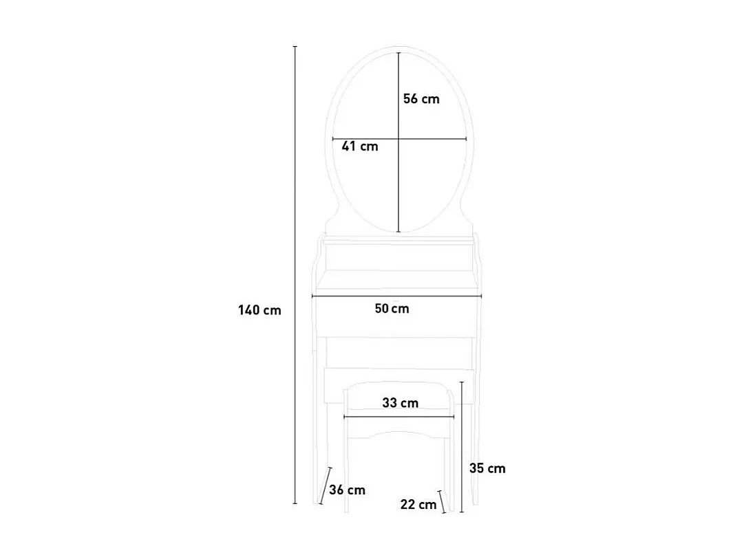 Postazione trucco coiffeuse con specchio design moderno Witherspoon