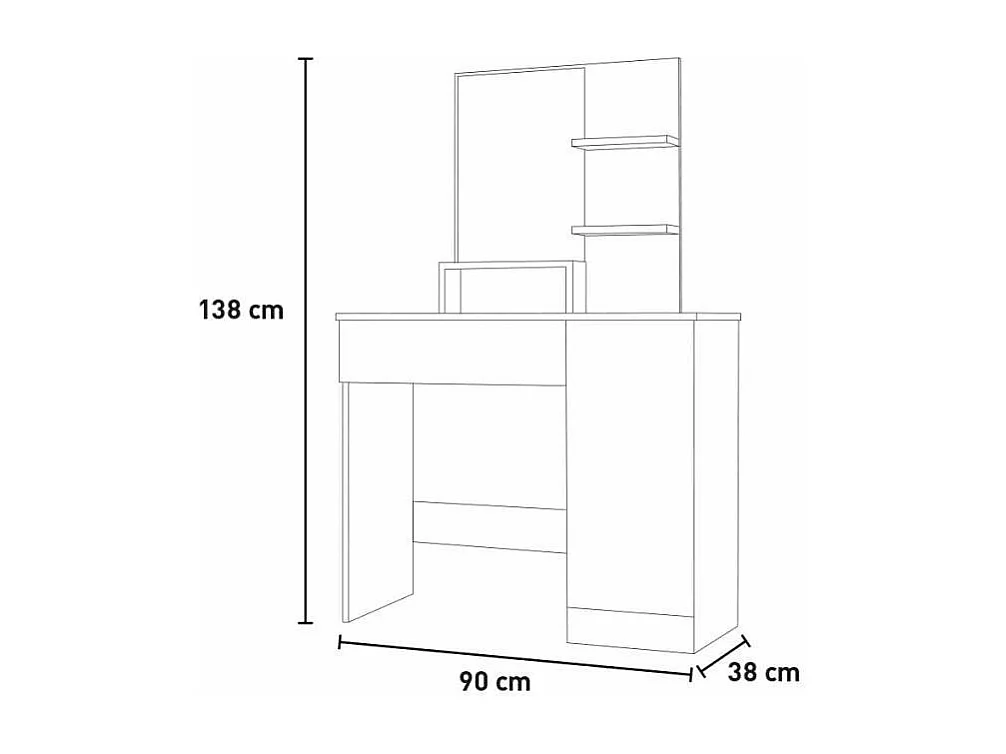 Coiffeuse table de maquillage avec tiroir et miroir moderne SALLY