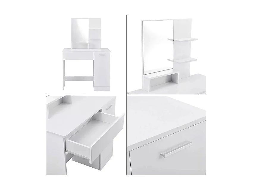 Coiffeuse table de maquillage avec tiroir et miroir moderne SALLY