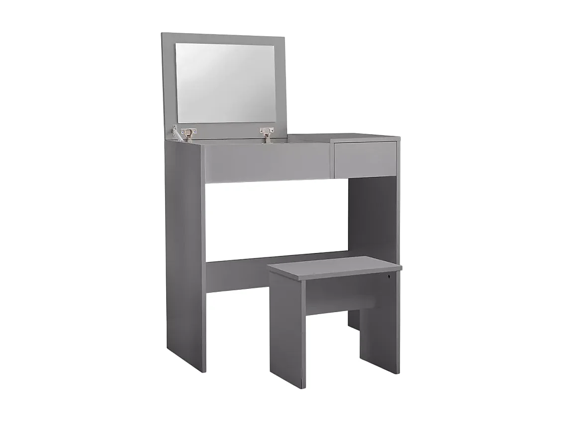 Tocador de maquillaje ahorra espacio gris Nicole Grey