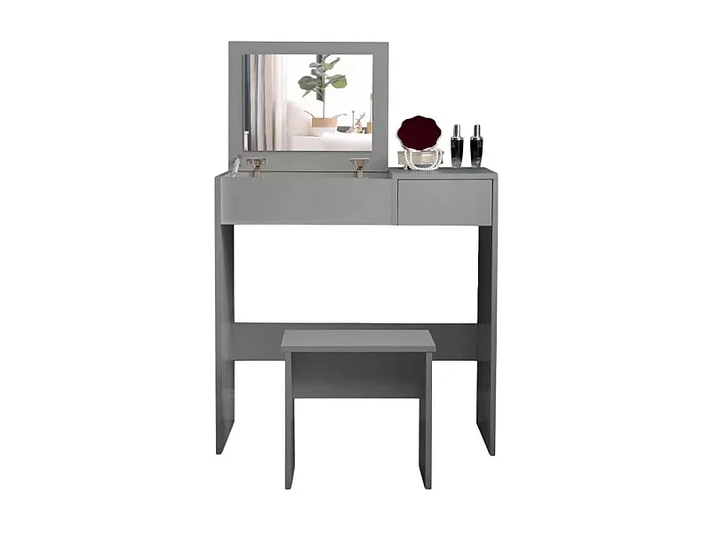 Tocador de maquillaje ahorra espacio gris Nicole Grey