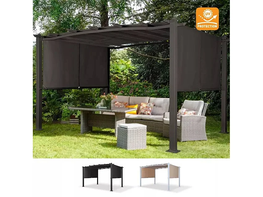 Tonnelle de jardin en aluminium rectangulaire 3x4 SÉRÉNITÉ