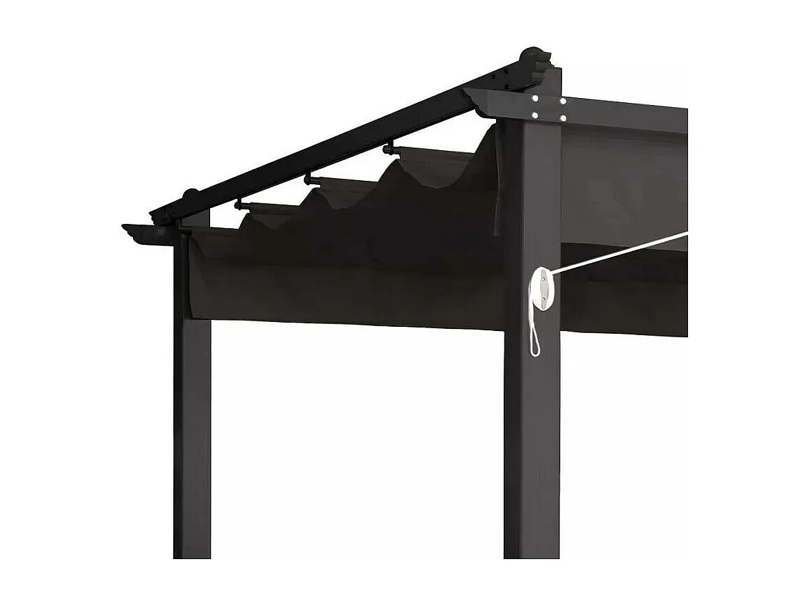 Tonnelle de jardin style pergola 3x3 en aluminium robuste DOMA