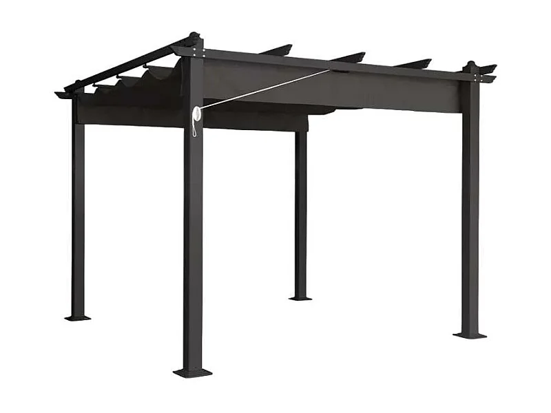 Pérgola de jardín exterior 3x3 m de aluminio Firenze UV Moon - Negro